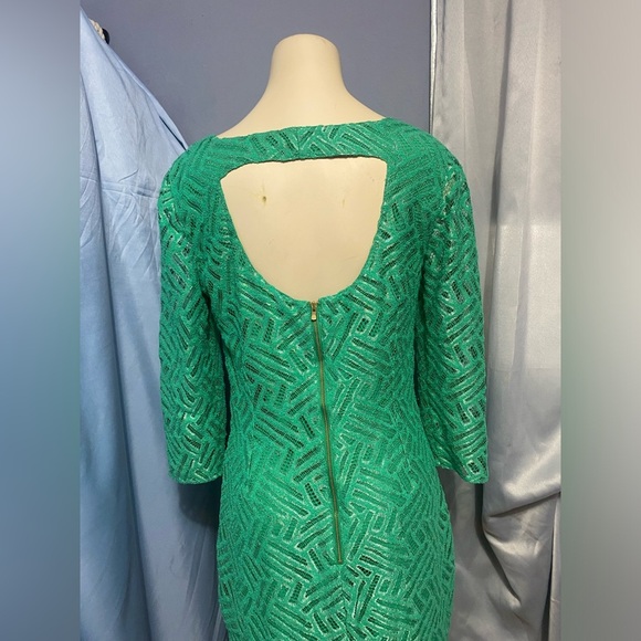 Lilly Pulitzer Green Sheath Dress Long Sleeve Crew Neck - Picture 8 of 12